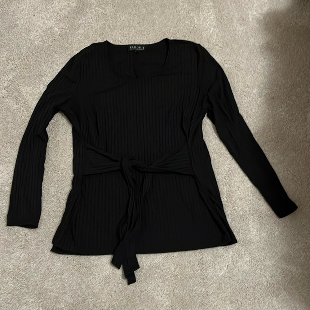 Eloquii Black Long Sleeve T-Shirt